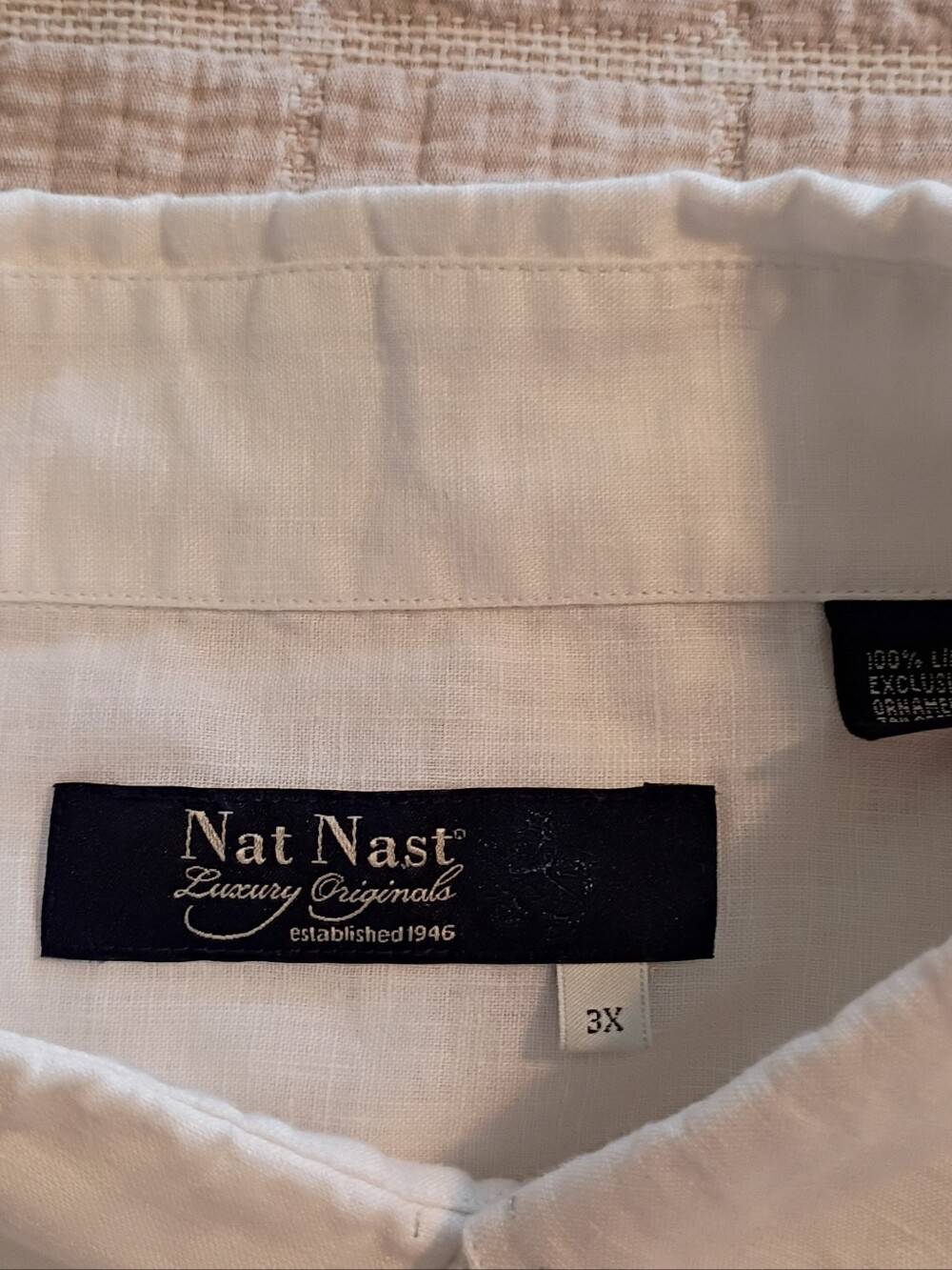 Nat Nast White Linen Embroidered Button-Down Shirt - Picture 2 of 5